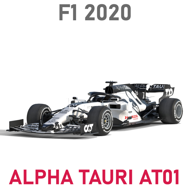 F1 alpha tauri at01 2020 Model 3D .c4d .max .obj .3ds .fbx .stl .blend 