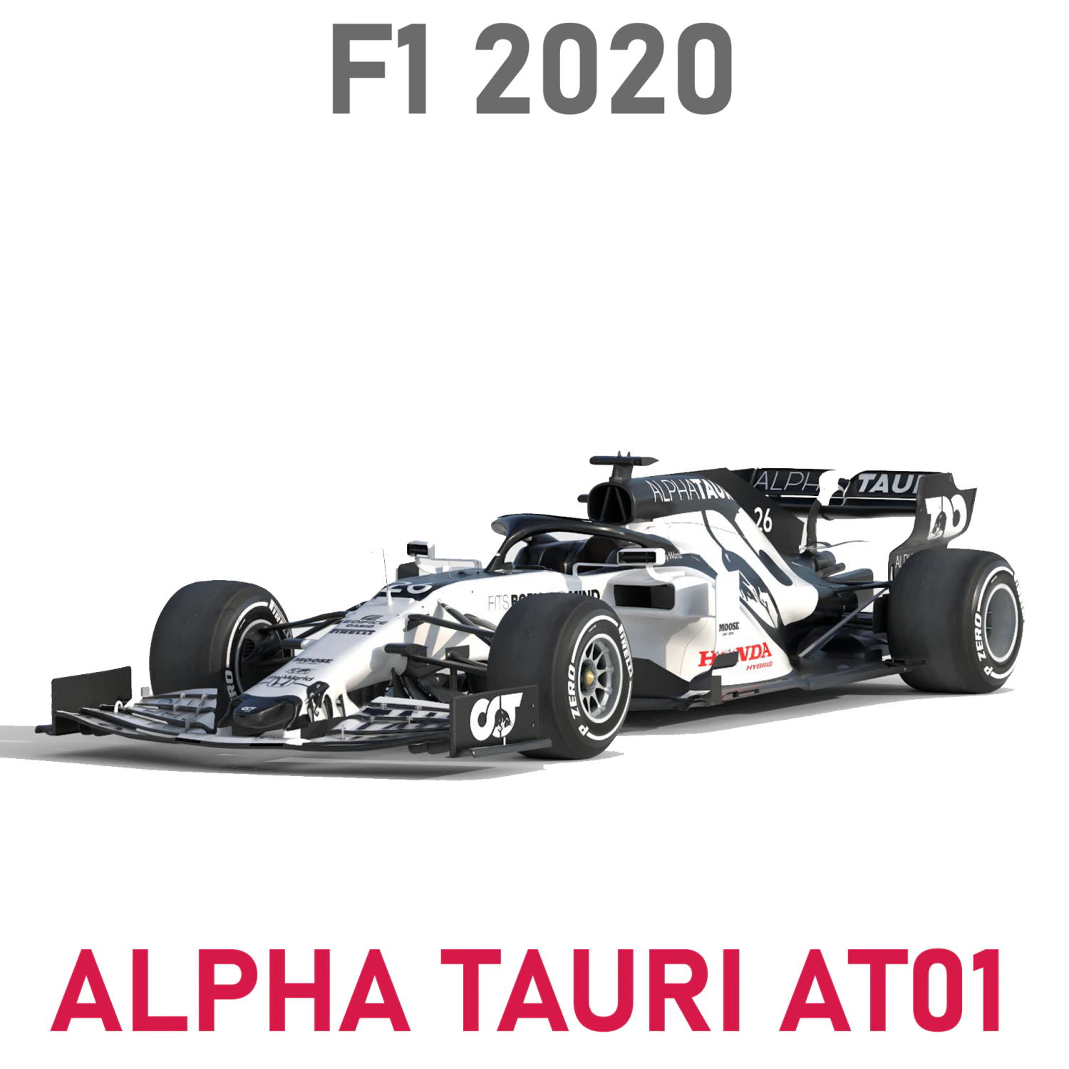 F1 alpha tauri at01 2020 3D Model .c4d .max .obj .3ds .fbx .stl .blend 