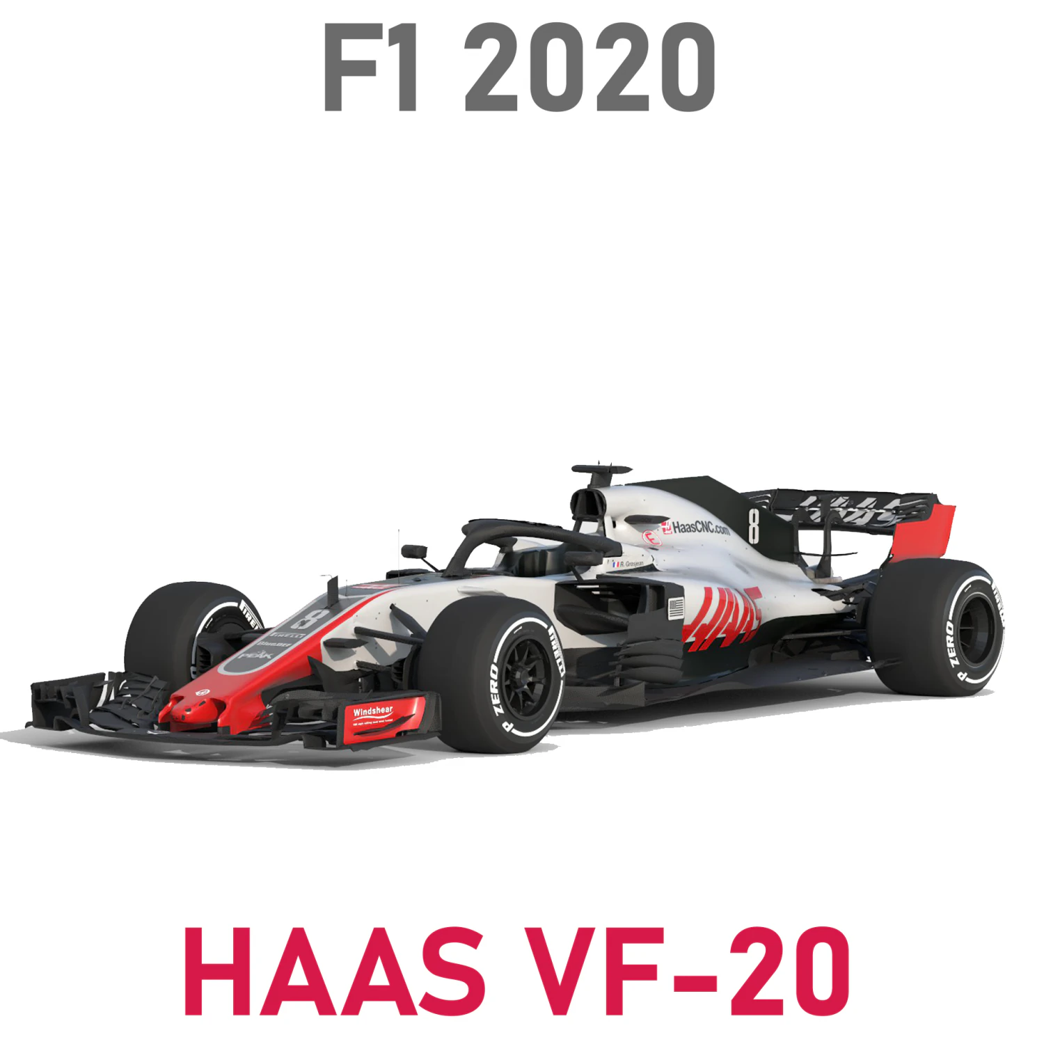 F1 haas vf-20 2020 3D Model .c4d .max .obj .3ds .fbx .stl .blend 