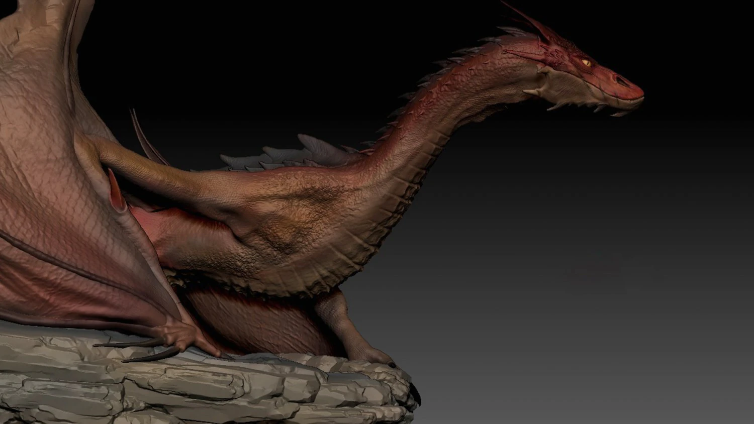 dragon sculpture for 3d print 3D Model .c4d .max .obj .3ds .fbx .stl .blend