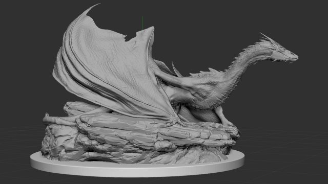 dragon sculpture for 3d print 3D Model in Monster 3DExport