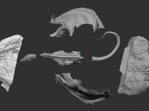 dragon sculpture for 3d print Model 3D