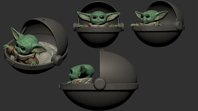 baby yoda sculpture for 3d print 3D मॉडल .c4d .max .obj .3ds .fbx .stl .blend 