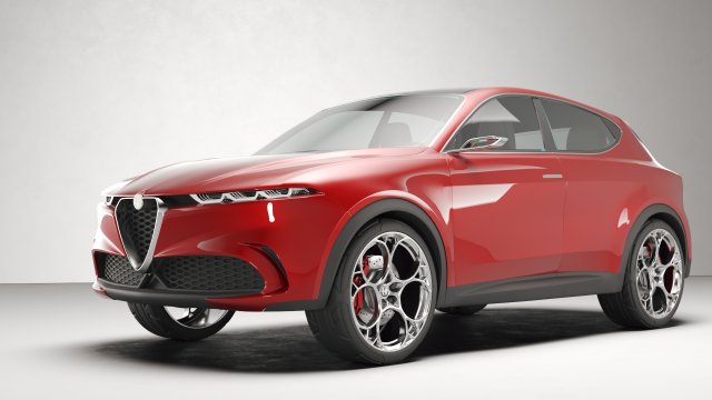 Alfa Romeo Tonale 2019 concept 3D Model .c4d .max .obj .3ds .fbx .stl .blend 