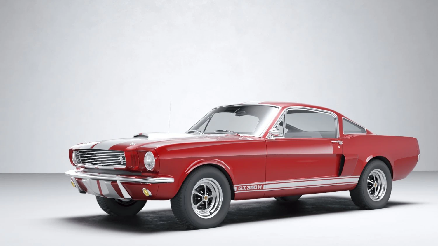 Muscle car Mustang 350GT 1969 3D Model .c4d .max .obj .3ds .fbx .stl .blend 