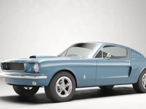 Mobil otot Mustang Fastback 1965 Model 3D