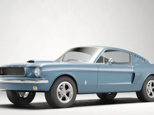 Muscle car Mustang Fastback 1965 3D Model