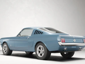 Muscle car Mustang Fastback 1965 3D Model