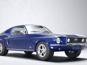 Classic Muslce car GT 1967 3D Model