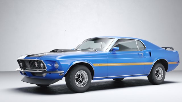 Classic Muslce Mach1 351 1969 Modello 3D .c4d .max .obj .3ds .fbx .stl .blend 