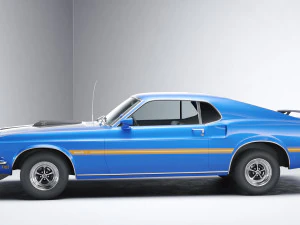 M&uacute;sculo Cl&aacute;ssico Mach 1 351 1969 Modelo 3D