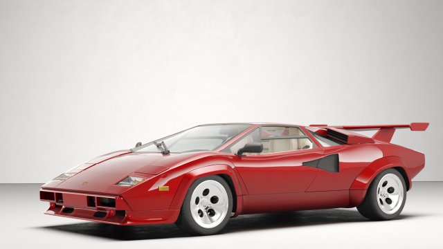 Classic Supercar Countach 5000 1985 Modello 3D .c4d .max .obj .3ds .fbx .stl .blend 