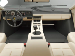 Classic Supercar Countach 5000 1985 3D Model