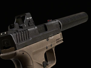 XD-9 Sub Compact Pistol 3D Model