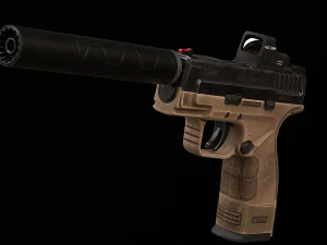 XD-9 Sub Compact Pistol 3D Model