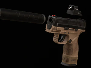 XD-9 Sub Compact Pistol 3D Model