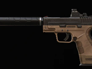 XD-9 Sub Compact Pistol 3D Model