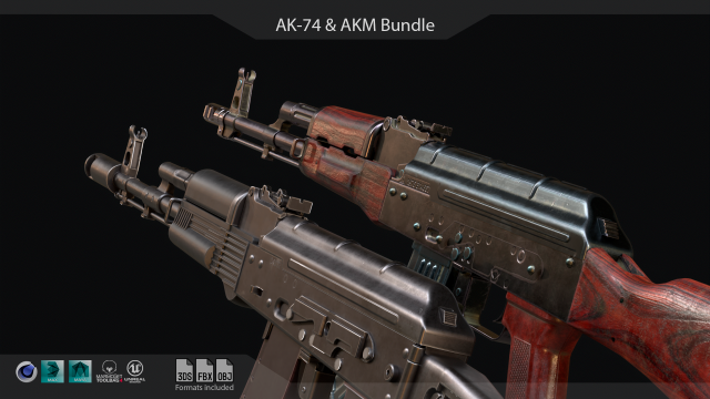AK Bundle 3D Model .c4d .max .obj .3ds .fbx .stl .blend 