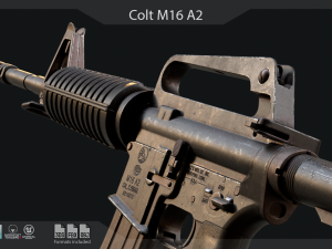 Colt M16 A2 Assault Rifle 3D Model