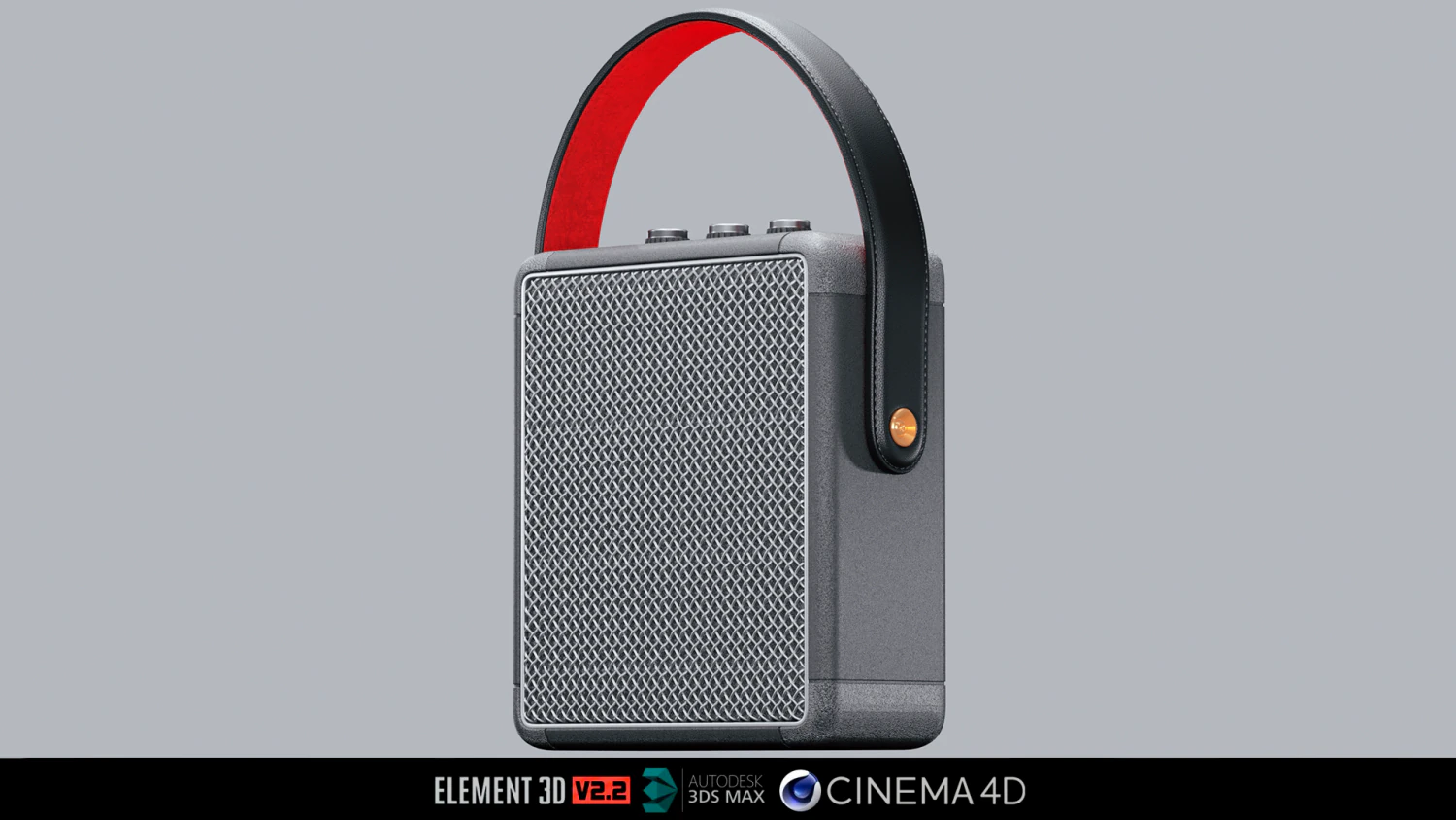 Marshall Stockwell II Portable Speaker 3D Model .c4d .max .obj .3ds .fbx .stl .blend 