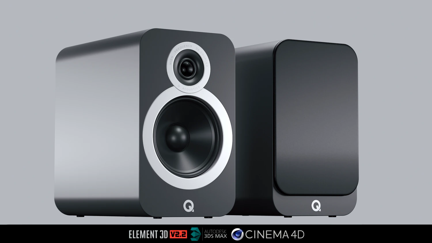 Q-Acoustics Q3020i Speakers 3D Model .c4d .max .obj .3ds .fbx .stl .blend