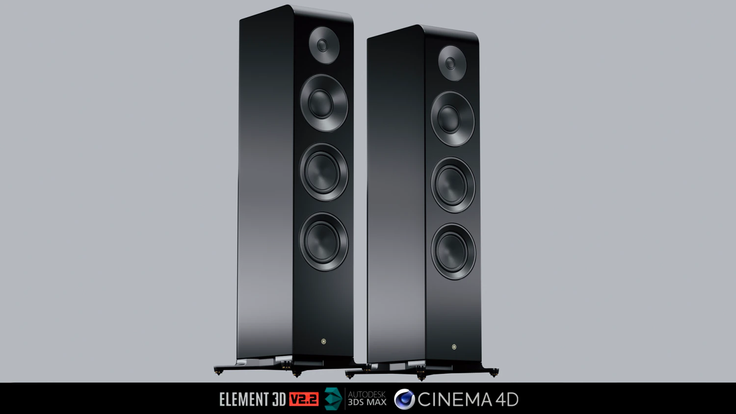 Yamaha NS-2000A 3D Model .c4d .max .obj .3ds .fbx .stl .blend 