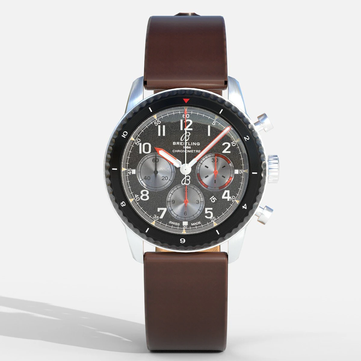 Breitling Aviator 3D Model .c4d .max .obj .3ds .fbx .stl .blend