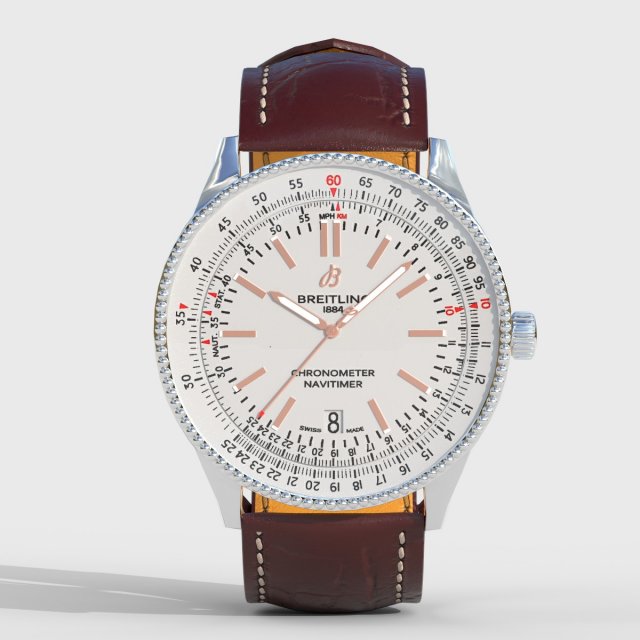 Breitling The Breitling Navitimer Automatic 3D 模型 .c4d .max .obj .3ds .fbx .stl .blend 