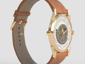 Patek Philippe Two-Crown Worldtime 3D Модель