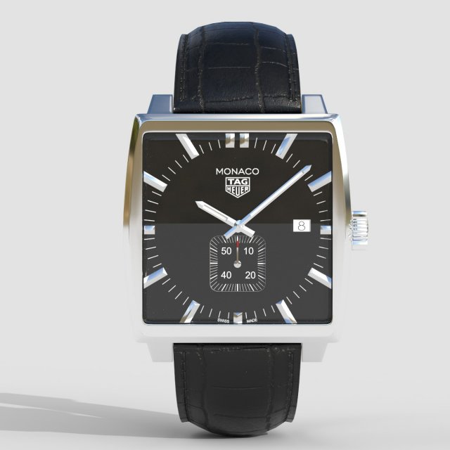 TAG Heuer Monaco Model 3D .c4d .max .obj .3ds .fbx .stl .blend 