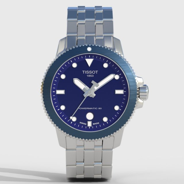 Tissot 1000 Powermatic 80 Silicium Modelo 3D .c4d .max .obj .3ds .fbx .stl .blend 
