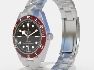 Tudor Black Bay Red Bezel Model 3D