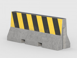 Concrete Traffic Barrier 3D Модель