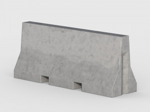 Concrete Traffic Barrier 3D Модель