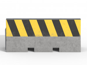 Concrete Traffic Barrier 3D Модель