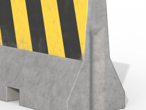 Concrete Traffic Barrier 3D Модель