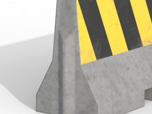 Concrete Traffic Barrier 3D Модель