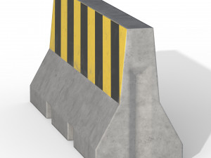 Concrete Traffic Barrier 3D Модель