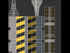 Concrete Traffic Barrier 3D Модель