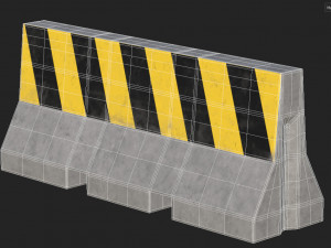 Concrete Traffic Barrier 3D Модель