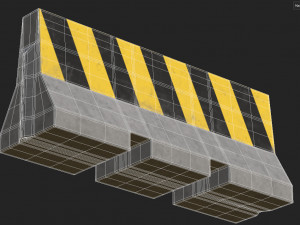 Concrete Traffic Barrier 3D Модель
