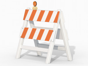 Wood Traffic Barrier 3D Model