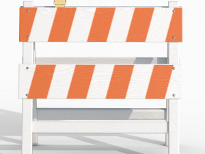 Wood Traffic Barrier 3D Model