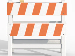 Wood Traffic Barrier 3D Model