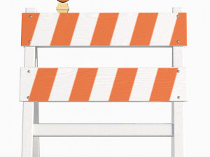 Wood Traffic Barrier 3D Model