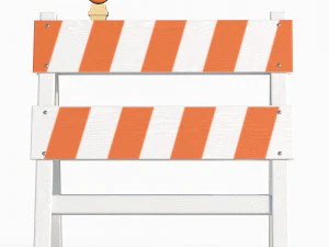 Wood Traffic Barrier 3D Model