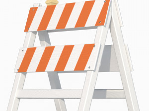 Wood Traffic Barrier 3D Model