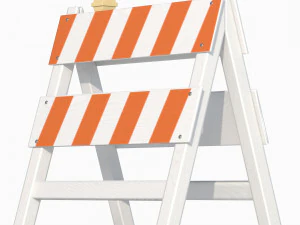 Wood Traffic Barrier 3D Model