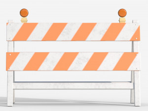 Wood Traffic Barrier 3D Model
