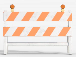 Wood Traffic Barrier 3D Model